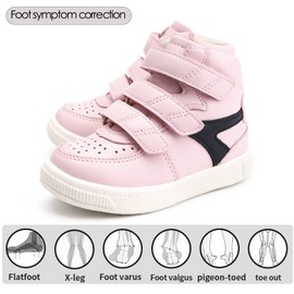 Orthopedic Shoes for Kids and Toddlers with Arch and Ankle Support,Correct and Prevent Flat Feet and Foot Varus/Valgus Pink