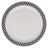 G.E.T. 12" Heavy-Duty Wide Rim Melamine Plastic Dinner Plate (Set