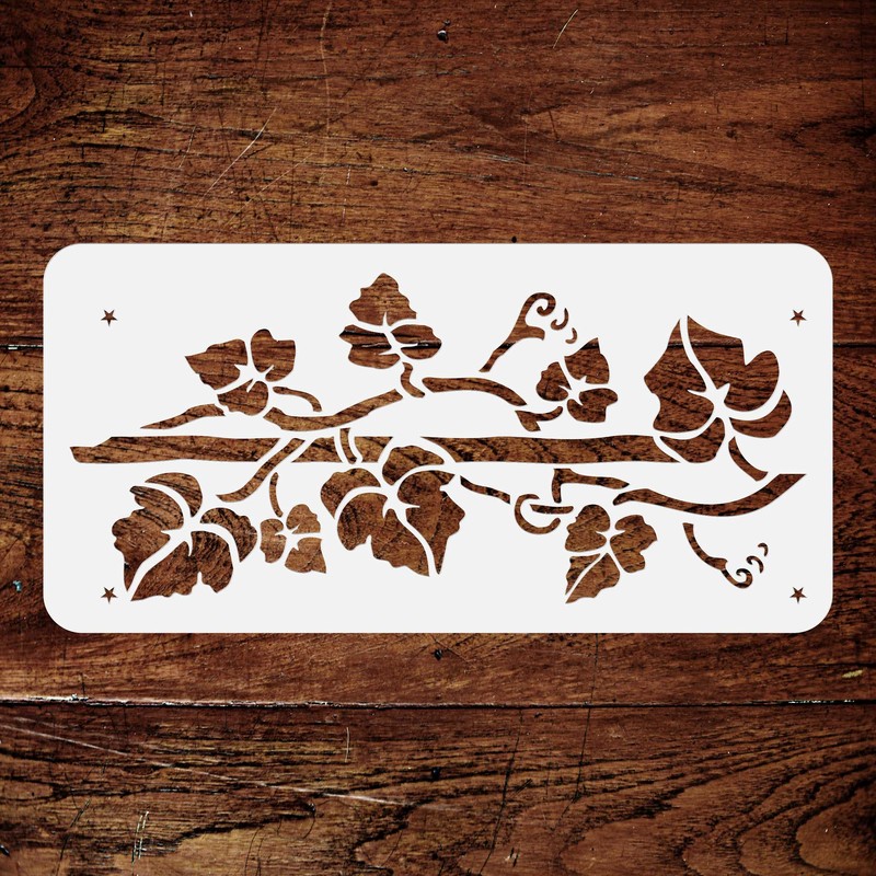 Vine Stencil, 14.5 x 6.5 inch - Classic Leaf Border