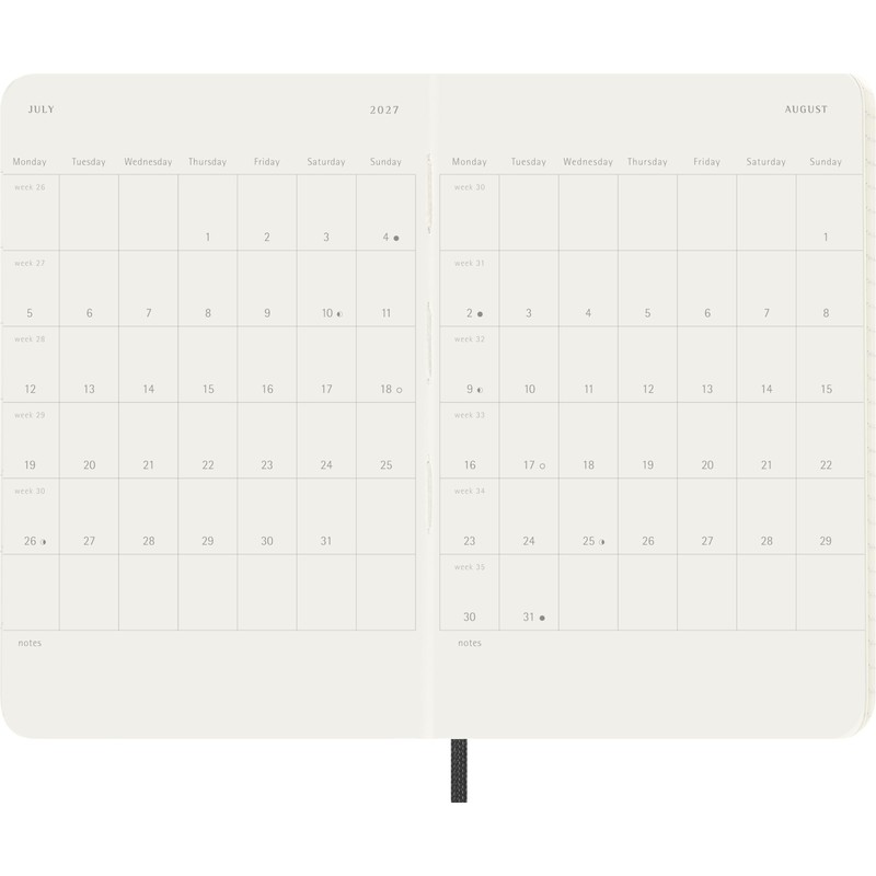 Moleskine Weekly Planner 2027, Soft Cover 12 Month Diary with