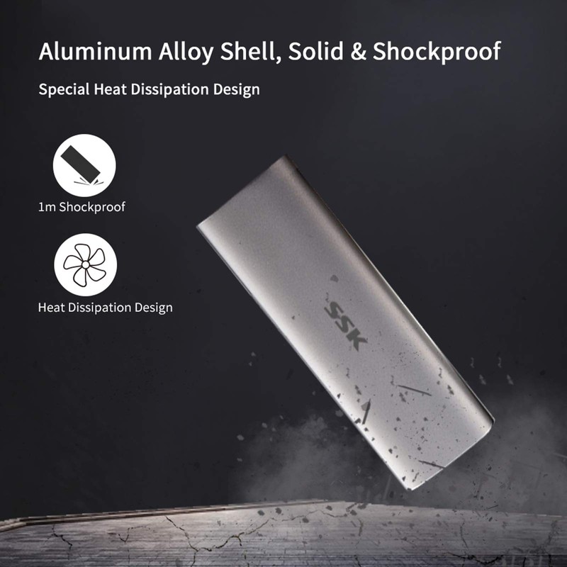 SSK 128GB Portable External SSD, up to 550MB/s Ultra Speed