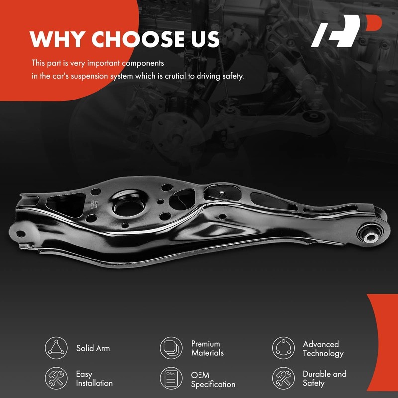 A-Premium Rear Right Lower Rearward Control Arm with Bushing, Compatible