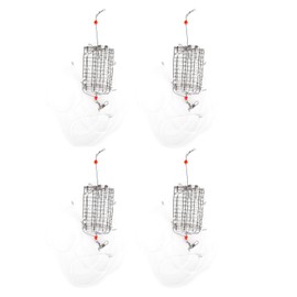 Crab Snares with 8 Loops Reusable Cylindrical Stainless Steel Wire Mesh Crab Bait Traps with Nylon Cord 4PCS