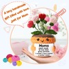 MAMAGIFTREE Mother's Day Crochet Heart Flower Pot with Message Card