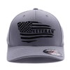 Veteran American Flag Embroidered Flex Fitted Hat. Custom Embroidered Baseball