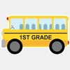 CafePress 1ST Grade School Bus Small Die Cut Sticker, 3"x4"
