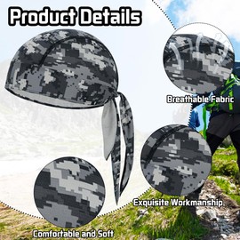 8Pcs Do Rag Skull Cap for Men Women Sweat Wicking Doo Rag Helmet Liner Cooling Cap Motorcycle Cycling Head Wraps Bandana Beanie Hat