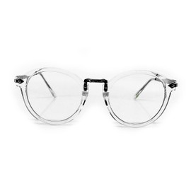 O2 Eyewear 8926 Women Men Vintage Classic Nerd retro Round Non-Prescription Clear Lens Glasses Frame (CLEAR, 47)