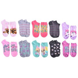 JoJo Siwa Girls' No Show Socks, Blush (10 Pack), Medium