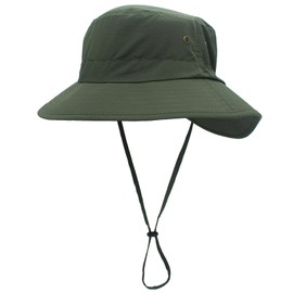 Huakunda Sun Hat for Men UPF 50+ UV Protection Women's Wide Brim Breathable Outdoor Safari Hat Fishing Hat Hiking Hat Garden Hat, Army Green, Unit size