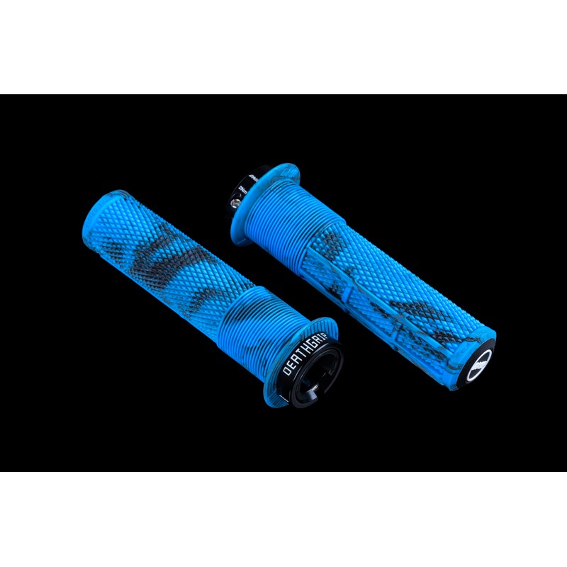 DMR Deathgrip 2 Flanged Handlebar Grips (Blue Marble, Thick)