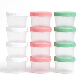 UMETASS Food Storage Containers - 12 Pack 6.8 oz Freezer Storage Containers with Twist Top Lids, Leakproof, BPA Free, Microwave & Dishwasher Safe Takeout Container - Ideal for Soup and More