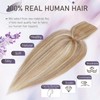 Elailite Hairpiece Real Hair Topper with Piny Toupee Women 25