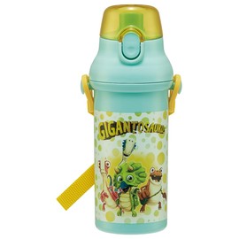Skater Children's Plastic Water Bottle 480ml One-Push Open/Close Antibacterial Child-Friendly Lightweight Antibacterial Japan-Made Gigantosaurus Boy PSB5SANAG