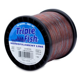 Triple Fish Mono Line, 20-Pound (9.1 Kg) Test, 018 in (0.45 Mm) Diameter, Camo, 1-Pound (0.45 Kg) Spool, 2640-Yard (2141 M)