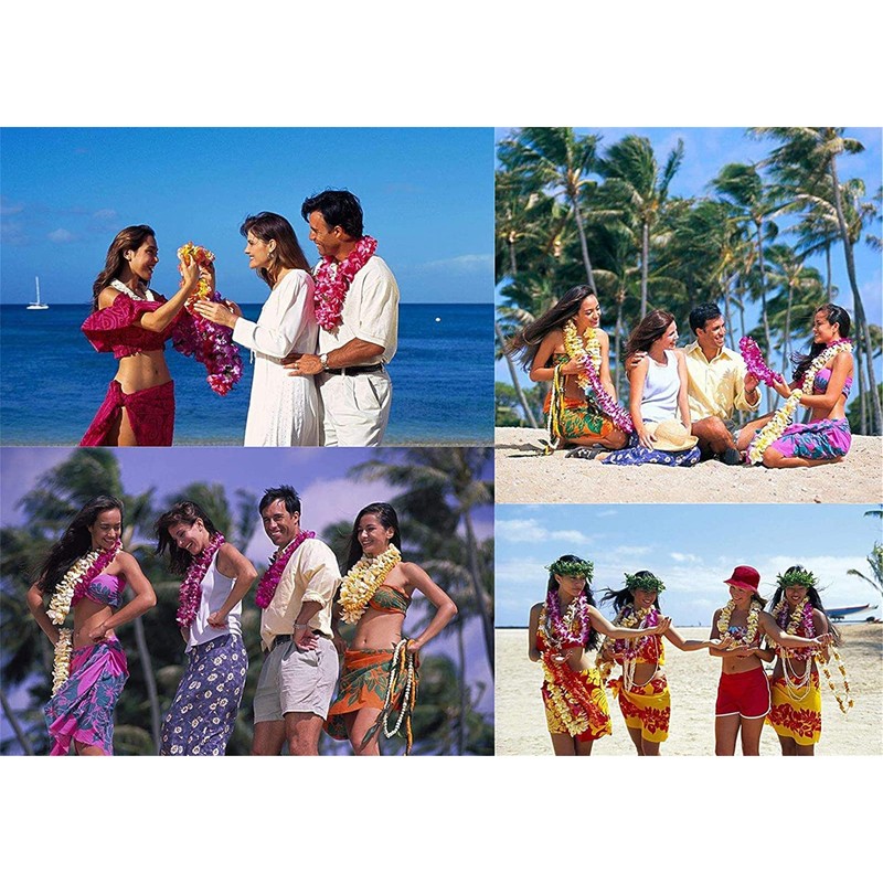 Pack of 4 Pcs Thicken 41 Inch Hawaiian Leis, 4