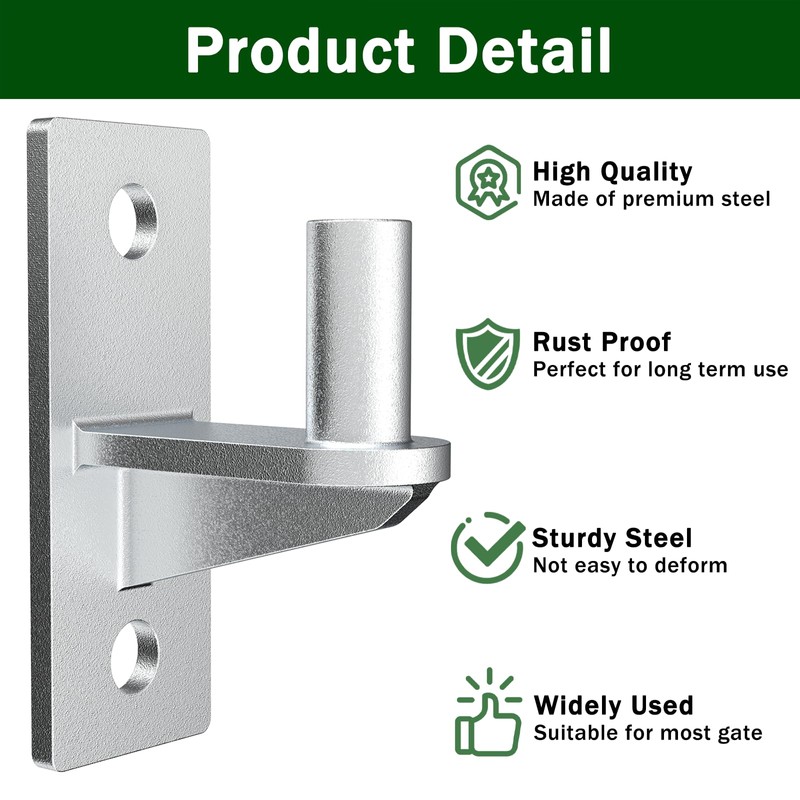 Fixirons 2 Pack Wall Mount Heavy Duty Gate Hinges Cast