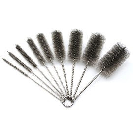 Pipe Cleaning Brush Set Stainless Steel Bristles, Stainless Steel Pipe Brush Steel Bottle Brush 9 Piece Variety Pack for Auto Parts, Bottles, Tubes, Etc.