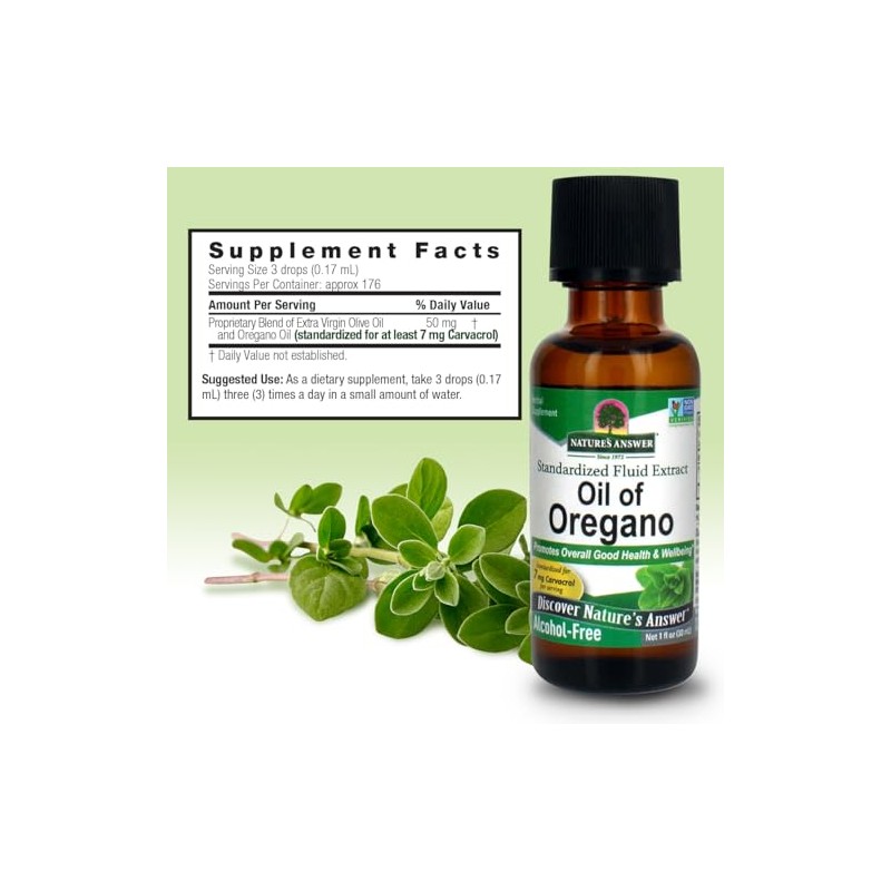 Nature's Answer | Oil of Oregano, 1 Oz | Aceite