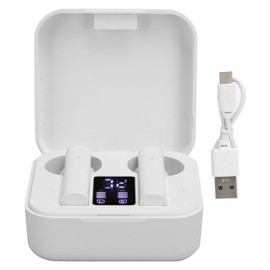 V‑11 TWS Bluetooth Headset Binaural Wireless Touch LED Power Display Earphone for SportsWhite