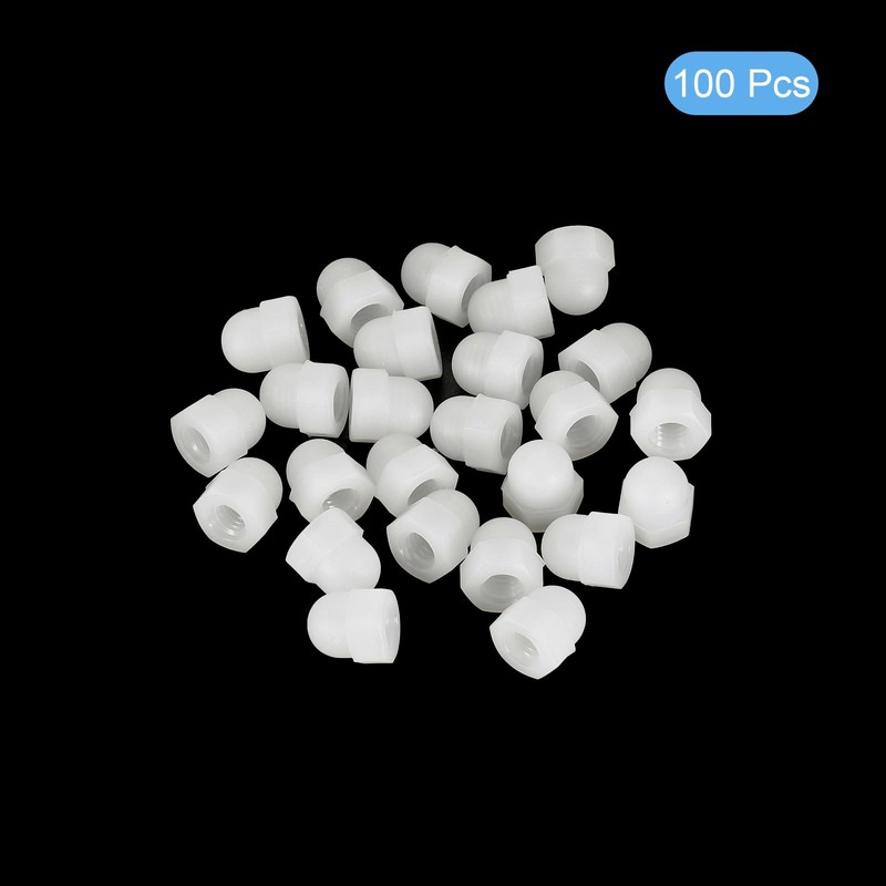 sourcing map M6x1.0 Acorn Cap Nuts, 100Pcs Nylon Dome Cap