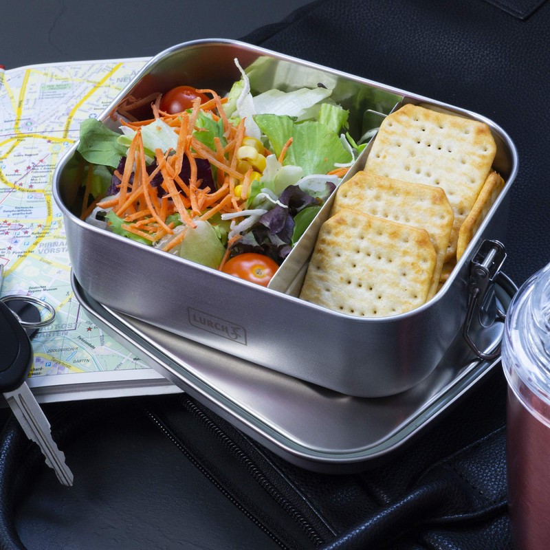 Lurch Snap 240880 Lunch Box Stainless Steel 100% Leak-Proof 800