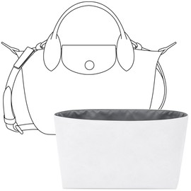 FANJI Project Tote Bag Organizer Insert for Longchamp Le Pliage Xtra S Hobo Bag, Custom Fit Inside Premium Slate Gray Lightweight Water Resistant Purse Insert Accessories
