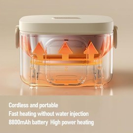 Tangxi Caja de Almuerzo Eléctrico Calentador de Alimentos, Caja de Almuerzo con Calefacción Más Rápida con Calefacción de Temporizador de 7 Equipos, p