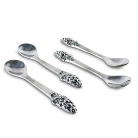 Arthur Court Designs Set of 4 Spoons 5 inch Aluminum Grape Pattern