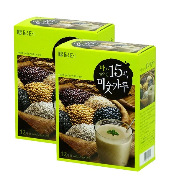 DAMTUH 2 Boxes Roast Grain with Yam Powder Tea Breakfast Drink (Misugaru) 12pcs+12Pcs, MEAL REPLACEMENT ENERGY POWDER
