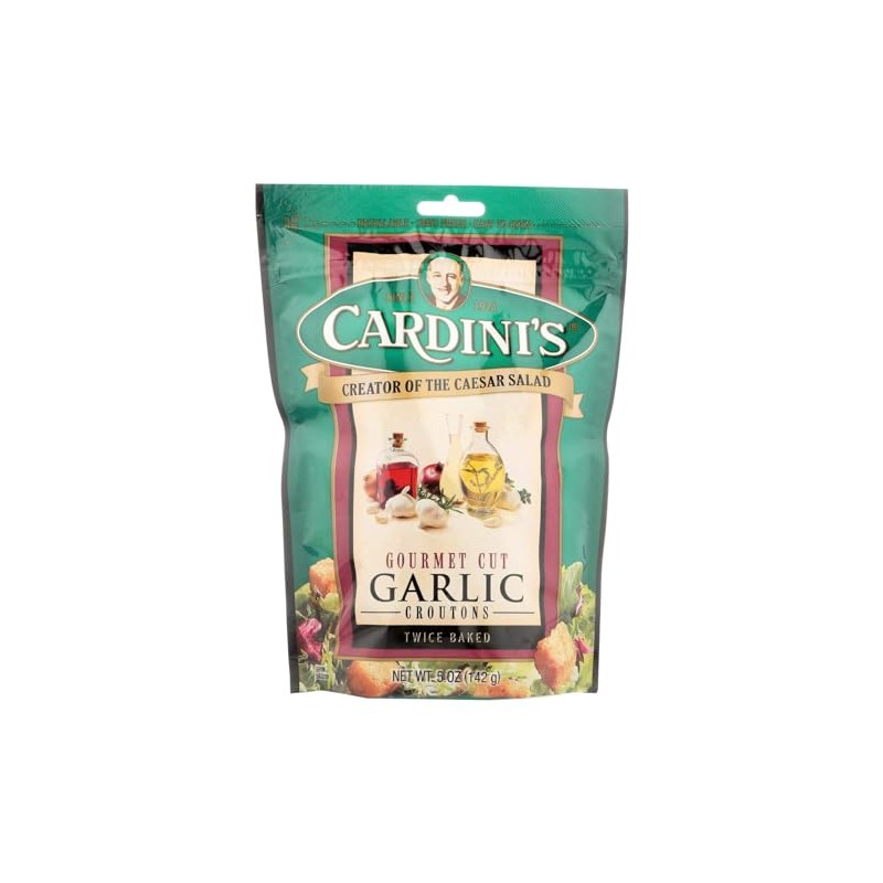 Cardini Gourmet Croutons, Garlic, 5-Ounce Packages (Pack of 12)