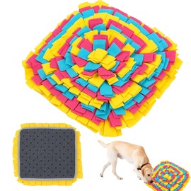Dog Snuffle Mat, Puppy Snuffle Mat for Small Medium Dogs, 35x35cm Felt Sniff Mat for Dogs with Slow Feeding Design, Mental Stimulation Training Mat for Travel Use