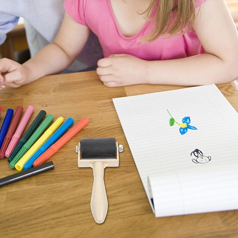 Mini Printmaking Ink Roller Rubber Brayer Rollers 3.73 Inch Hard