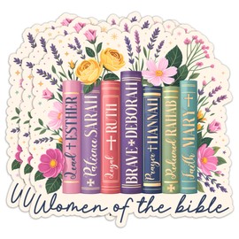 3Pcs Women of The Bible Floral Books Sticker Christian Faith Religious Scripture Feminist Flowers Vinyl Waterproof Decal, Gift for Women, Girls, Kids – Laptop, Phone, Water Bottle, Tumbler, Car 2 Inch