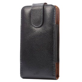 DFV mobile - Genuine Leather Holster Executive Case Belt Clip Rotary 360 Magnetic Closure für Infinix Smart 5 (2020) - Black