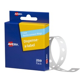 Avery Reinforcement Rings, 13 mm Diameter, Clear, 250 Labels (934242)