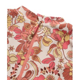 Billabong Girls' Long Sleeve Onesie Rashguard Swimsuit with UPF 50+ Sun Protection, Quick Drying Bathing Suit, Whitecap Wildflower