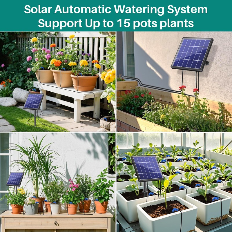 Biling Solar Drip Irrigation System, 3W Drip Irrigation Kit Digital