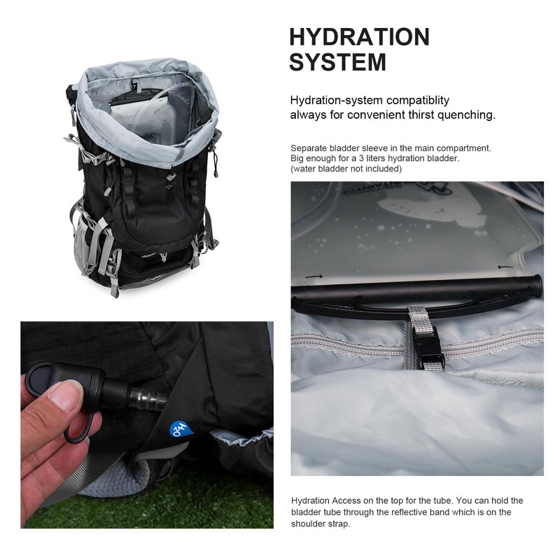 MOUNTAINTOP 80L Internal Frame Backpack for Man & Women Backpacking