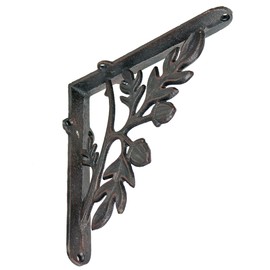 NACH Decorative Shelf Brackets, 2 Pack of 9 x 2.2 x 9 inch, Black Cast Iron Rustic Shelf Brackets - Metal Shelf Brackets for Wall - Rustic Tree Branch Shelf Bracket