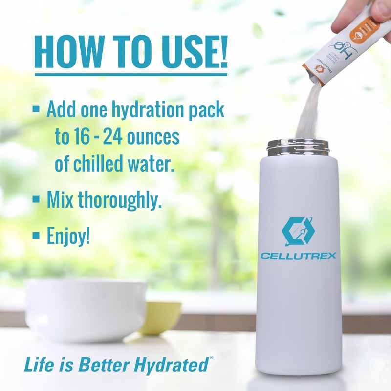 Cellutrex® H2O Electrolytes – Electrolyte Powder Drink Mix, Zero Sugar,