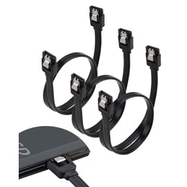 Tiryns 3 Pack SATA Cable III 6Gbps Straight HDD SDD Data Cable with Locking Latch 7pin 15.75 Inch for SATA, CD Driver, CD Writer Connection Cord Black