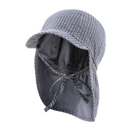 Sterntaler Boys' Peaked Cap with Neck Protection and Tie Strap Sun Hat, blue