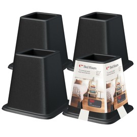 TomGear Bed Furniture Risers 6 Inches, Heavy Duty Bed Lifts, Furniture Risers for Bed, Couch, Desk, Sofa, Chair, Table Legs Extenders (Pack of 4, Black)