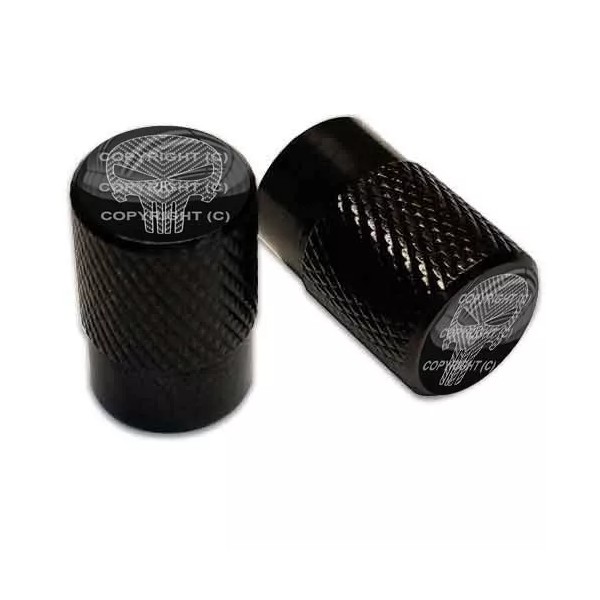 Hogking Speed Shop 2 Black Billet Aluminum Knurled Tire Air