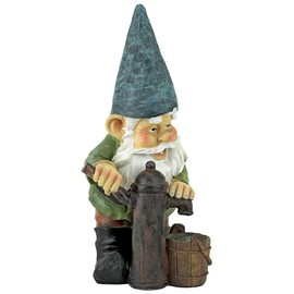 Garden Gnome Statue - Water Pump Pete Garden Gnome - Lawn Gnome