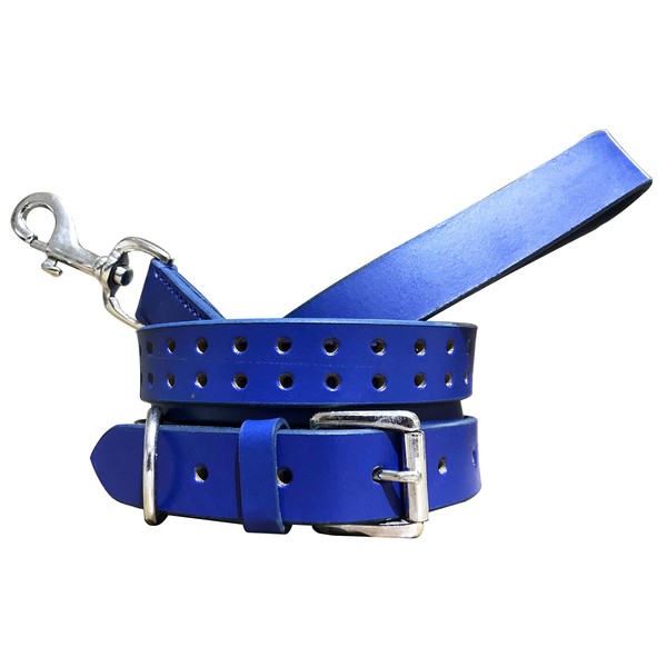 BRADLEY CROMPTON Genuine Leather Matching Pair Dog Collar and Lead
