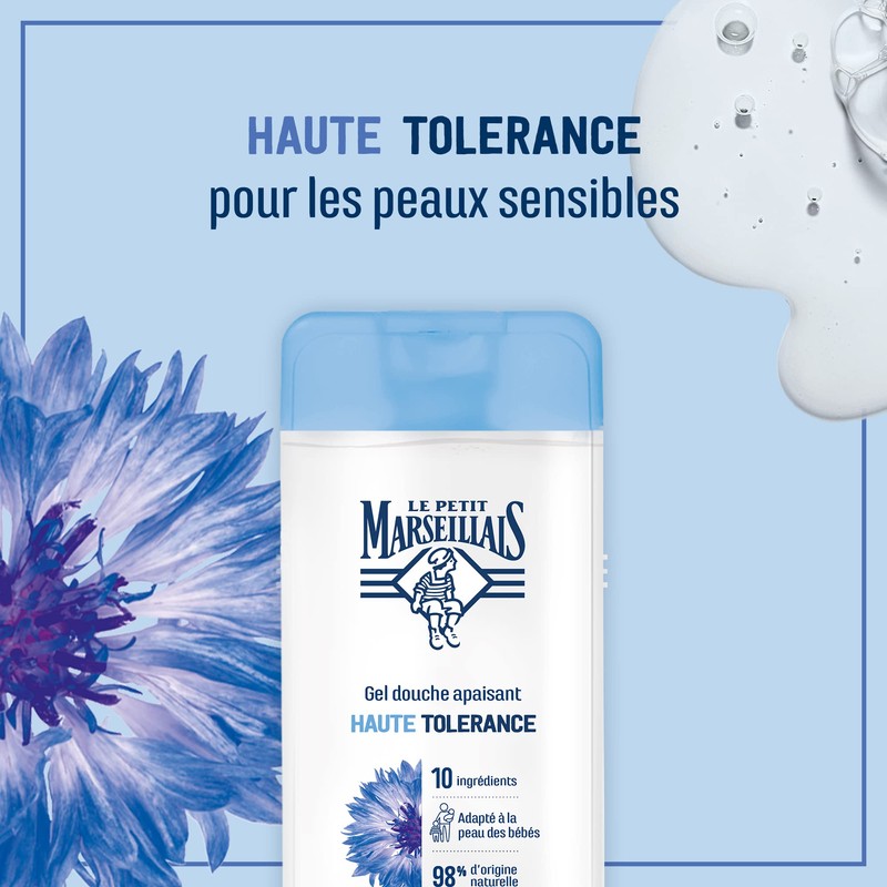 Le Petit Marseillais, Soothing Shower Gel, High Tolerance, Cornflower Blossom,