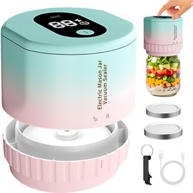 JanYoo Electric Vacuum Sealer Mason Jar Vacuum Sealer Kit, Electric Jar Vacuum Sealer for Wide and Normal Opening, Auto Stop Vacuum Sealer for Sauces, Jams and Food