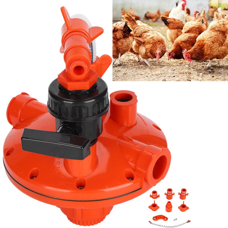 Chicken Water Dispenser Pressure Regulator, 2 Way Recoil Pressure Regulator